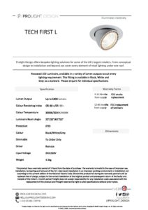 Tech First L Recessed Downlight - Prolight Design