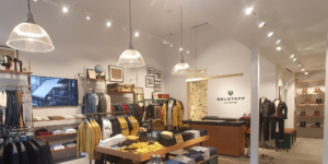 bicester village belstaff retail lighting